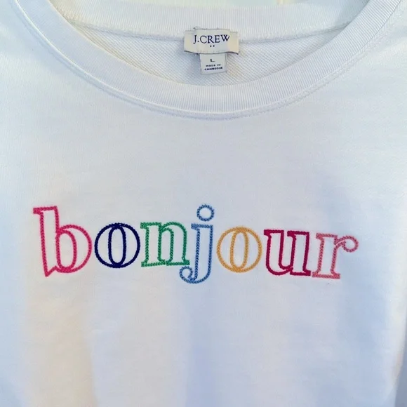 J Crew Bonjour Sweatshirt - Large - Picture 2 of 4